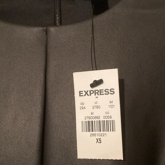 EXPRESS Puff Sleeve Vegan Leather Dress NEW - Picture 4 of 5